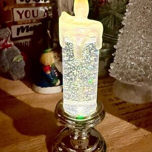 Source Unknown Silver and Gold Holiday Candle Decor